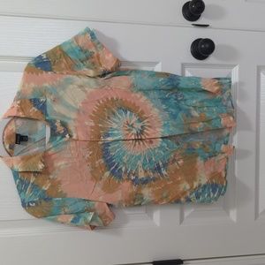 Tye dye button up girls or women's